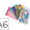 Pochette enveloppe tarifold a6 portrait polypropylène transparent coloris assortis sachet 6 unités