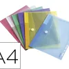 Pochette enveloppe tarifold a4 perforée polypropylène transparent coloris assortis sachet 12 unités