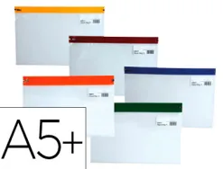 Pochette enveloppe zip 255x190mm document a5 148x210mm tous usages coloris assortis