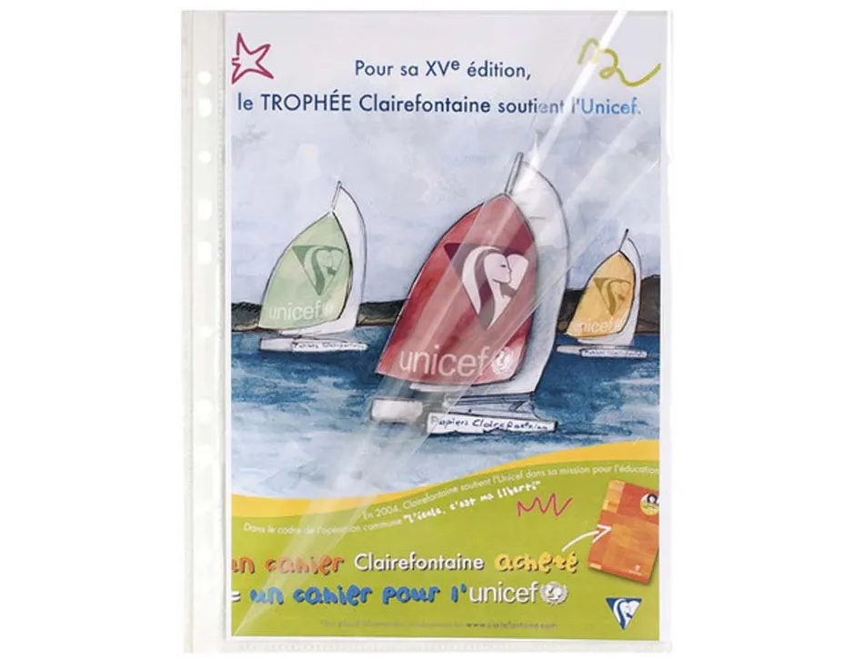 Pochette exacompta polypropylène lisse 6/100e perforée a4 ouverture coin sachet 10 unités