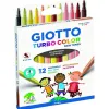 Pochette feutres turbo color giotto encre lavable pointe 2mm 12 unites coloris tons de peaux