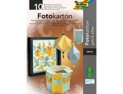 Pochette folia papier cartonne or et argent a4 21x29 cm 300g 5 feuilles or et 5 feuilles argent