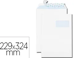 Pochette gpv blanche recyclée 90g c4 229x324mm fenêtre 50x110mm boîte 25 unités