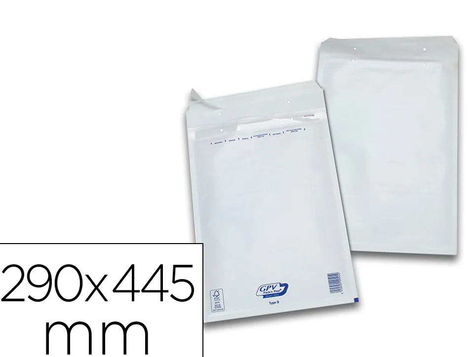 Pochette gpv bulles air kraft blanc 75g 290x445mm j boîte 50 unités