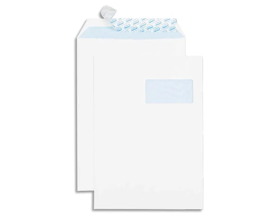 Pochette gpv everyday adhesi ve vélin blanc 90g c4 229x324mm fenêtre 50x100mm boîte 250 unités
