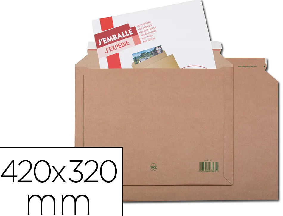 Pochette gpv expédition carton anti-pli 420x320mm paquet 2 unités
