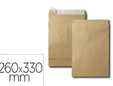 Pochette gpv kraft armé 120g 24 260x330mm soufflet 50mm paquet 50 unités