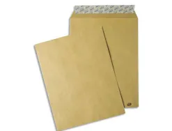 Pochette gpv kraft brun qualite superieure 85g c4 229x324mm bande de protection paquet 50 unites
