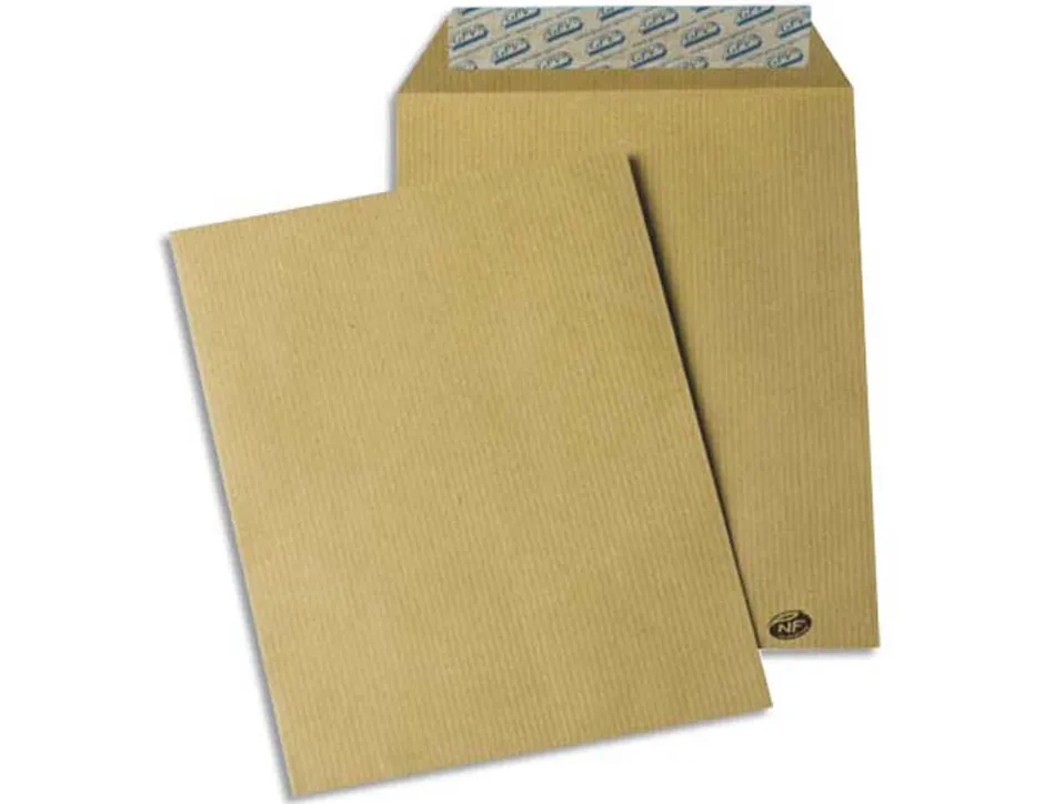 Pochette gpv kraft brun qualite superieure 85g c5 162x229mm bande de protection paquet 50 unites