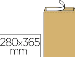 Pochette gpv kraft 120g 26 280x365mm soufflet 30mm anti-éclatement paquet 50 unités