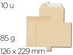 Pochette gpv kraft recycle c5 162x229mm 85g sans fenetre zone adressage patte auto-adhesive paquet 10 unites