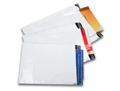 Pochette gpv polyethylene adhesive 275x365 blanc/noir paquet de 10