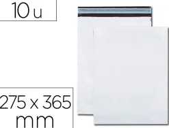 Pochette gpv polyethylene adhesive 275x365 blanc/noir paquet de 10