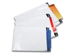 Pochette gpv polyethylene adhesive 310x410 blanc/noir paquet de 10