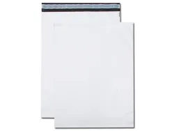 Pochette gpv polyethylene adhesive 360x485 blanc/noir paquet de 10