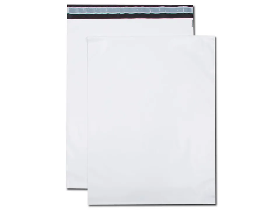 Pochette gpv polyethylene adhesive 360x485 blanc/noir paquet de 10