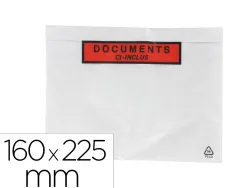 Pochette gpv polyethylene imprimee document ci-inclus 160x225mm protege des dechirures et intemperies paquet 100 unites