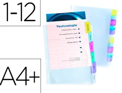 Pochette intercalaire elba polypropylene a4+ 12 positions onglets personnalisables bande