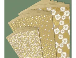 Pochette kraft clairefontaine 12x24cm motif vagues sachet 50 unites