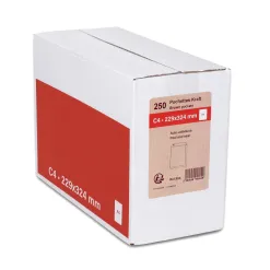 Pochette kraft gpv adhésive économique c4 229x324mm 90g paquet 250 unités