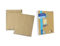 Pochette kraft gpv adhésive économique c4 229x324mm 90g paquet 10 unités