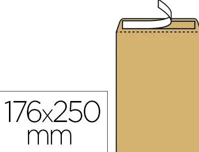 Pochette kraft gpv adhésive économique b5 176x250mm 90g paquet 10 unités
