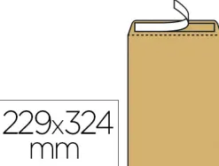 Pochette kraft gpv autocollante économique c4 229x324mm 90g boîte 250 unités