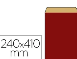 Pochette kraft vergé 60g 240x90x410mm coloris rouge