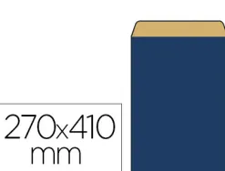 Pochette kraft vergé 60g 240x90x410mm coloris bleu