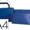 Pochette liderpapel polypropylène porte-documents a4 297x210mm 1000 microns poignée plastique fermoir opaque bleu