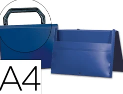 Pochette liderpapel polypropylène porte-documents a4 297x210mm 1000 microns poignée plastique fermoir opaque bleu