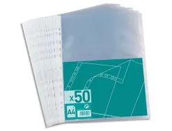 Pochette oxford polypropylène grainé perforée antistatique a4 210x297mm sachet 50 unités