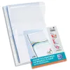 Pochette oxford pvc lisse 30/100e perforée cristal a4 plans rabat soufflet 2cm capacité 200f sachet 10 unités