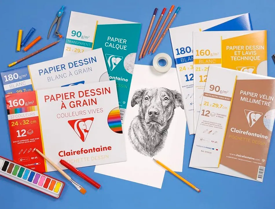 Pochette papier calque clairefontaine a4 70/75gr 21x29,7cm 12f
