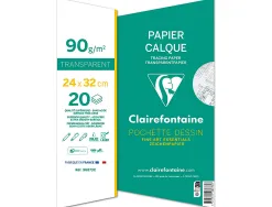 Pochette papier calque clairefontaine 90/95gr 24x32cm 20f