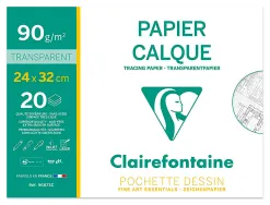 Pochette papier calque clairefontaine 90/95gr 24x32cm 20f