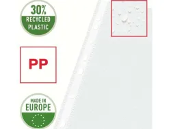 Pochette perforee esselte polypropylene graine 11/100e 30% recycle format a4 coloris transparent boite 100