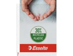 Pochette perforee esselte polypropylene graine 11/100e 30% recycle format a4 coloris transparent boite 100