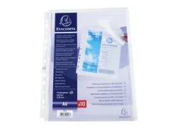 Pochette perforee exacompta a4 pp soufflet 25mm ouverture haut paquet 10 unites