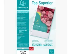 Pochette perforee exacompta a4 pp graine 7/100eme 70 microns paquet 100 unites