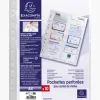 Pochette perforee exacompta 10 cartes visite a4 pp lisse 11/100eme 110 microns paquet 10 unites
