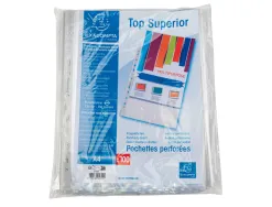 Pochette perforee exacompta a4 pp lisse 7/100eme 75 microns paquet 100 unites