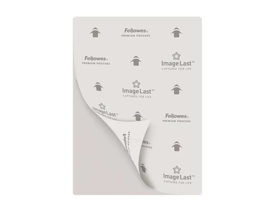 Pochette plastification fellowes à chaud polyester transparent résistant eau format a4 125 microns boîte 100 unités