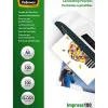 Pochette plastification fellowes à chaud polyester transparent résistant eau format a4 100 microns boîte 100 unités