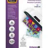 Pochette plastification fellowes à chaud polyester transparent résistant eau format a4 80 microns boîte 100 unités