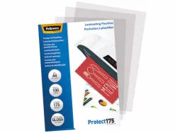 Pochette plastification fellowes à chaud polyester transparent résistant eau format a4 175 microns boîte 100 unités