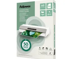 Pochette plastification fellowes brillante format a3 leger coloris transparent boite 100 unites