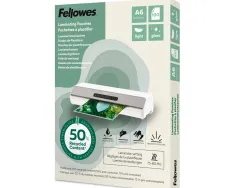 Pochette plastification fellowes brillante format a6 leger coloris transparent boite 100 unites