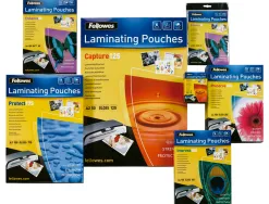 Pochette plastification fellowes à chaud polyester transparent résistant eau format a4 80 microns boîte 25 unités