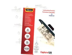 Pochette plastification fellowes à chaud polyester transparent résistant eau format a3 125 microns boîte 100 unités